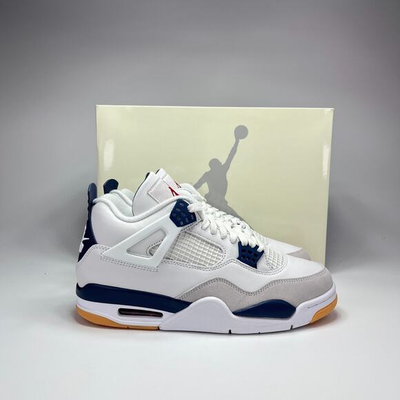 Air Jordan 4 Retro SP Summit White Navy Athletic Shoes Size Men 9 - Women 10.5 main image 9